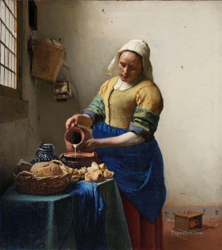  Barroca Lienzo - La lechera barroca Johannes Vermeer